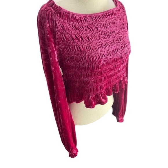 En Saison Danbury Crushed Velvet Smocked Top Size 2X NEW - Picture 5 of 9